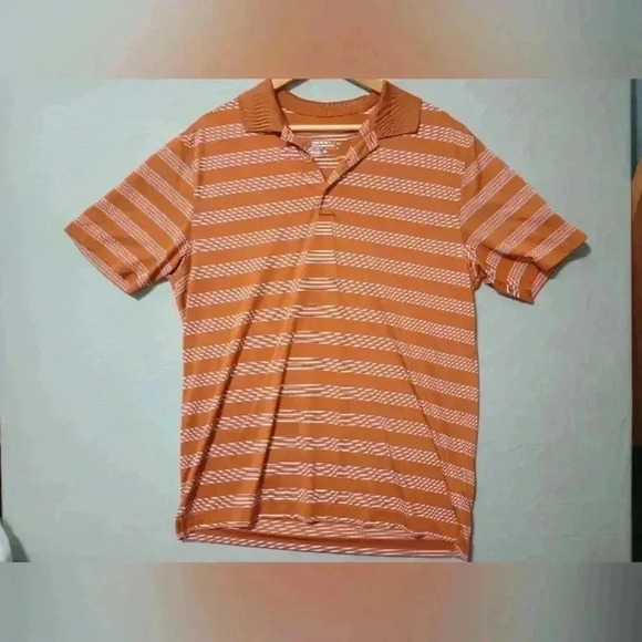 Nike Golf Tour Performance Dri-Fit Men’s Striped Large Burnt Orange Polo Shirt - Picture 1 of 7
